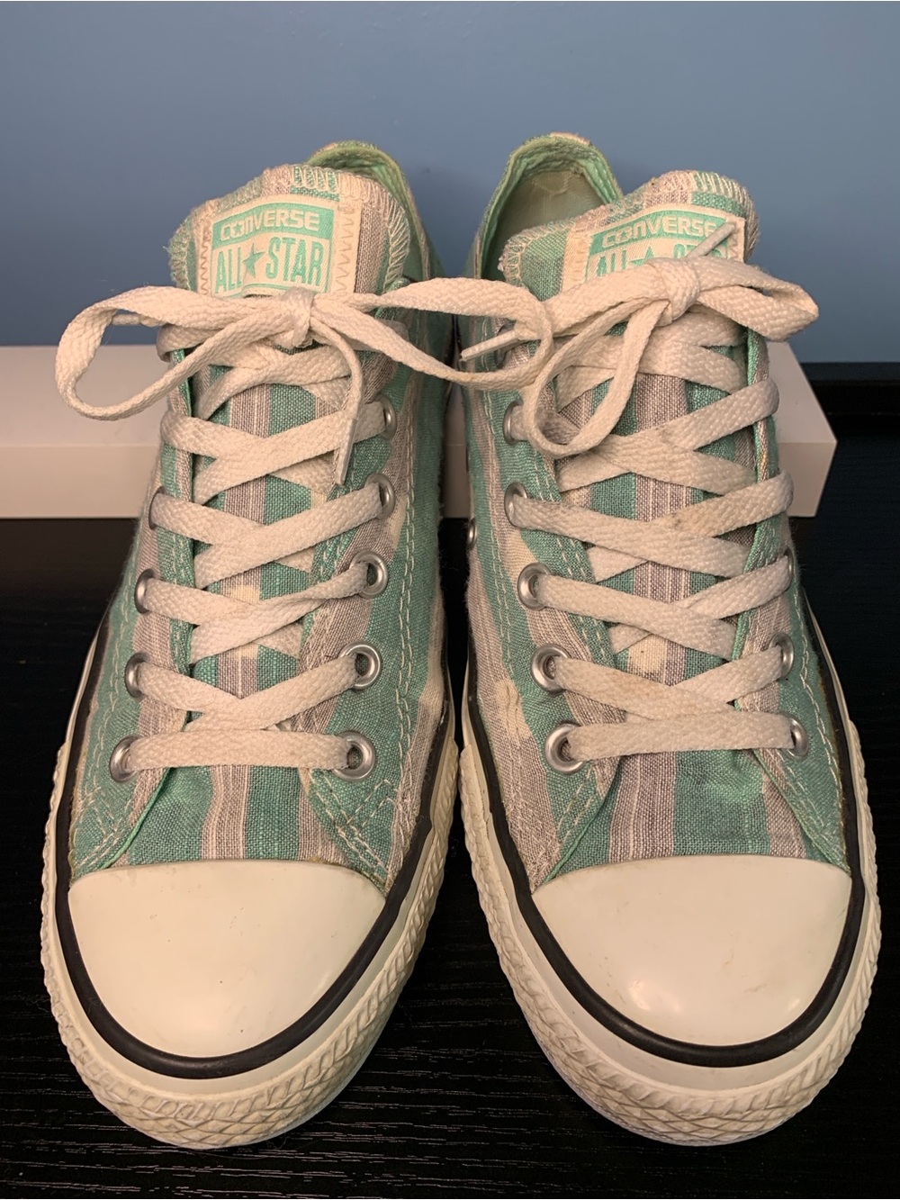 Converse All Star Low Top Sneakers in Mint Green and White